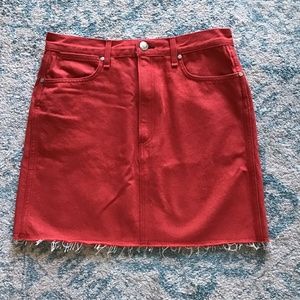 Rag and Bone red denim skirt